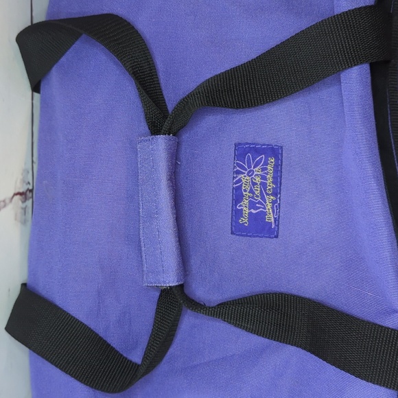Vintage 90's Disney Winnie the Pooh Large Purple Rolling Duffel Travel Bag RARE - Picture 6 of 16
